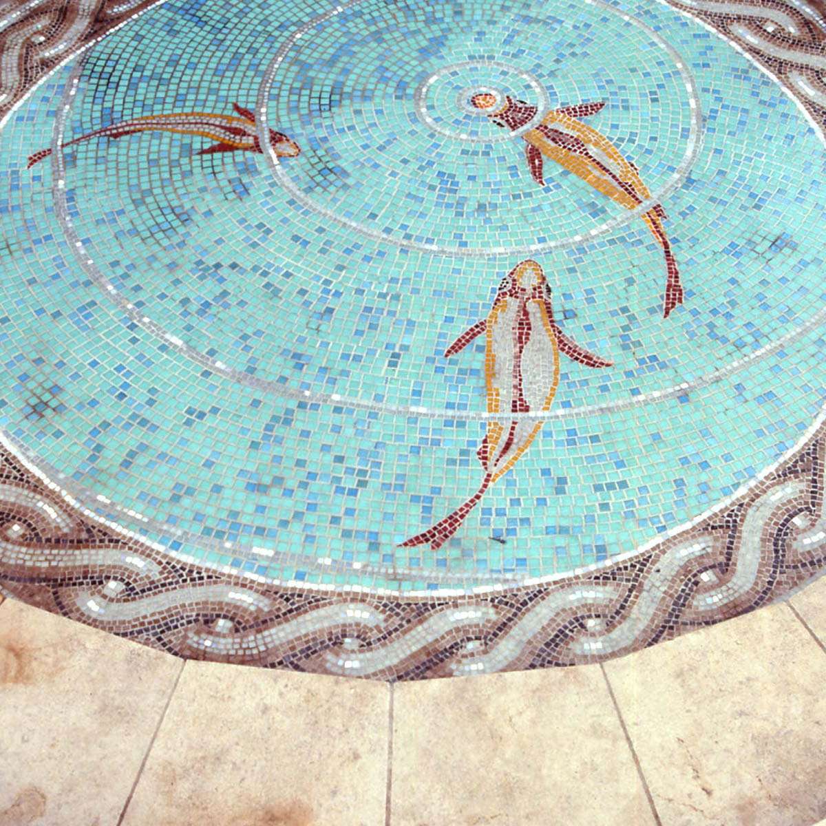 Carp Pool Mosaic, ornamental garden