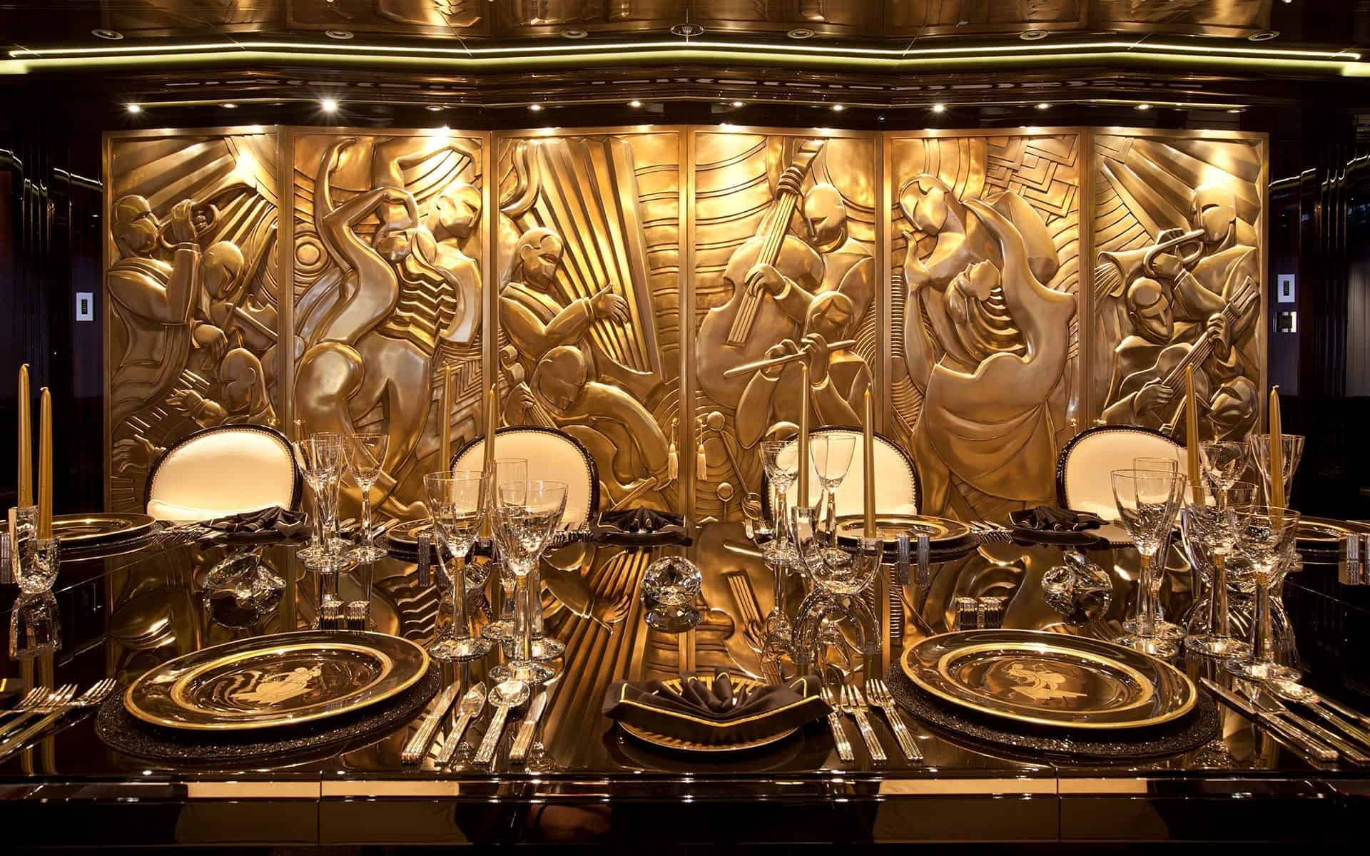 Art Deco inspired bas-relief. Design by Winch Design. Photo by Breed Media.
