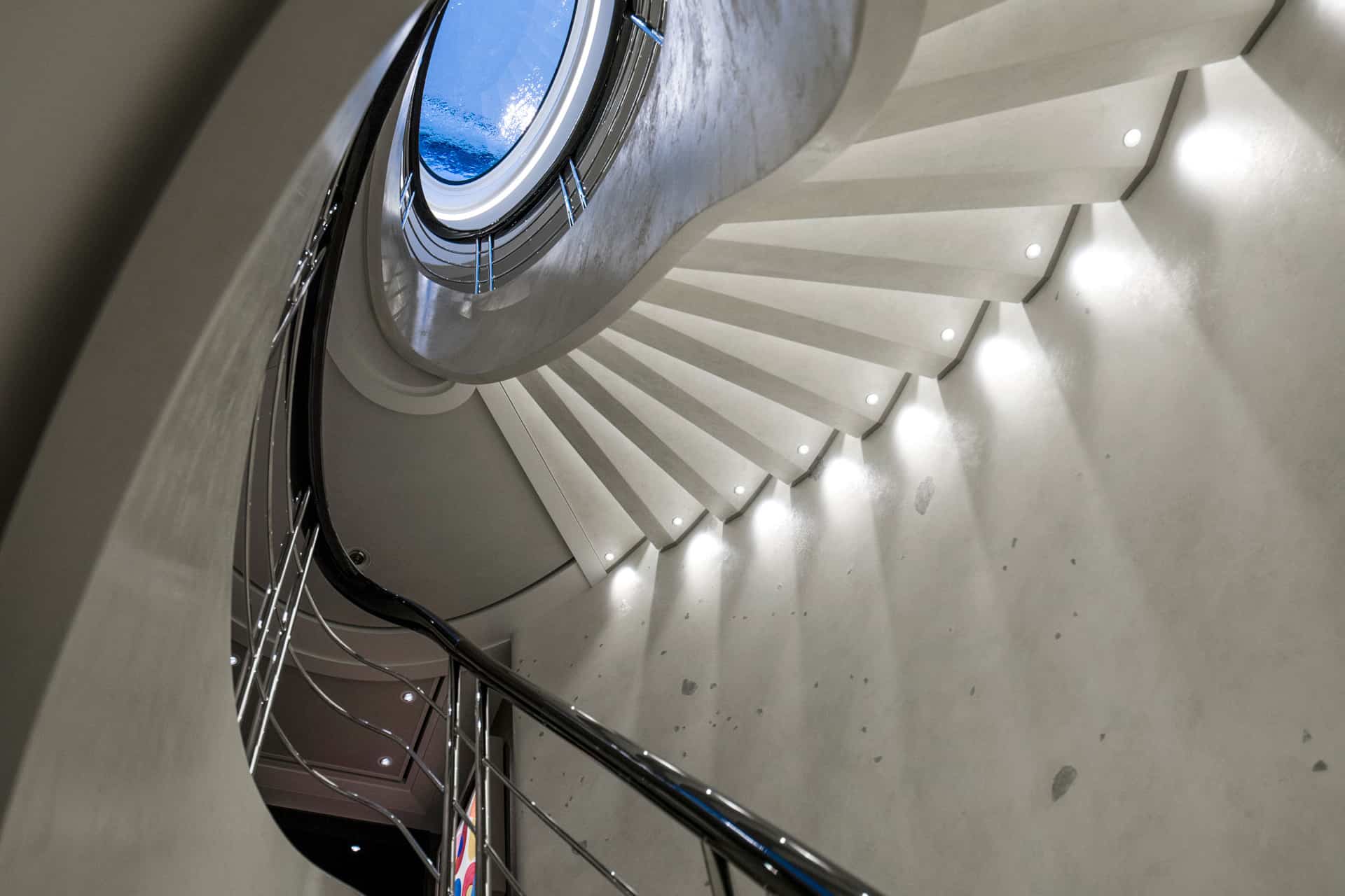 Plaster finish onboard M/Y Elandess. Photo by Waterline Media.