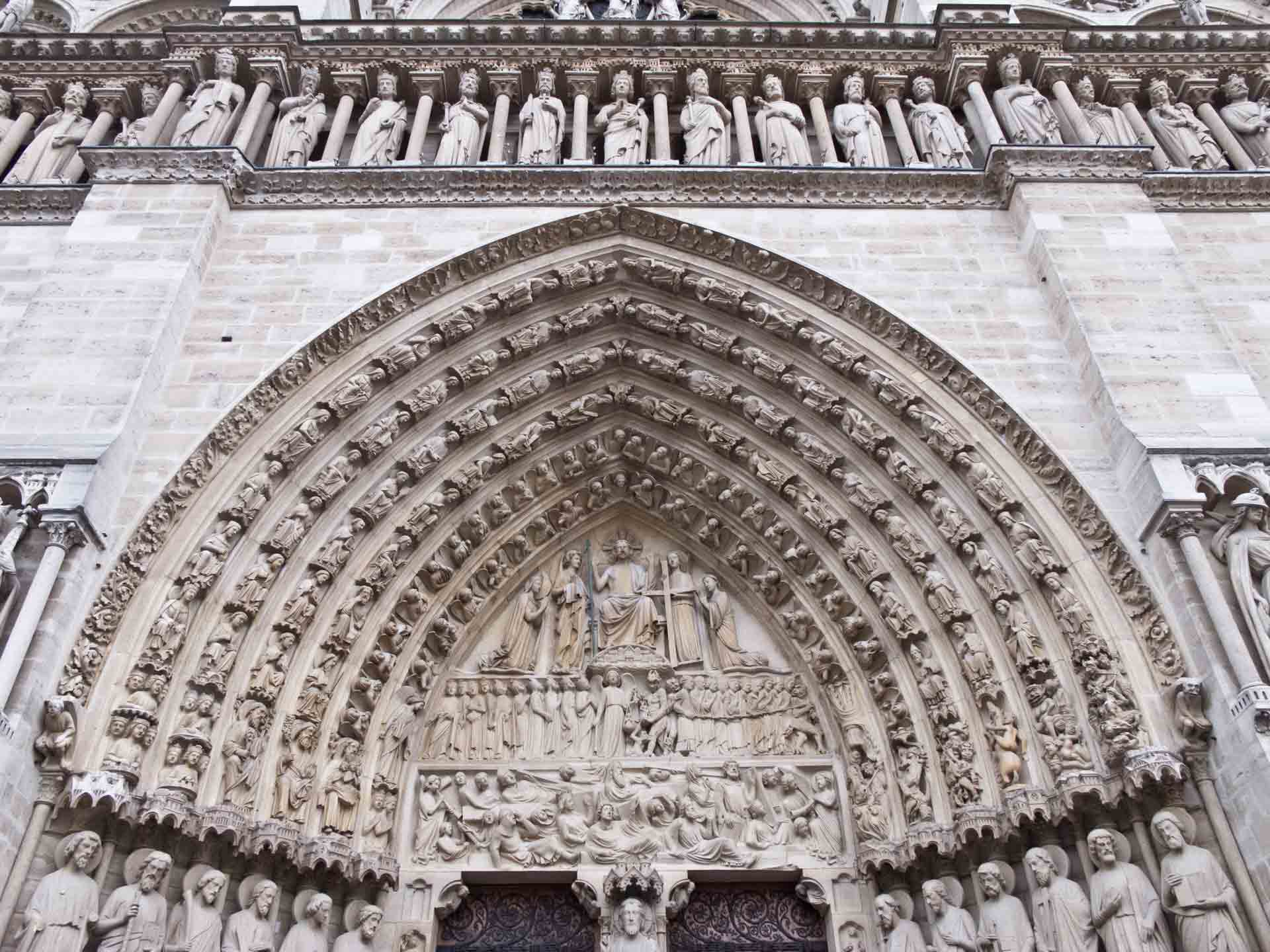 Last Judgement at the entrance of the Notre Dame Cathedral, Paris