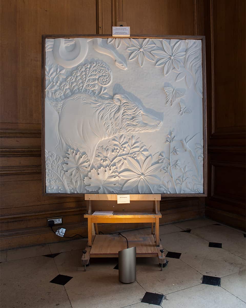 'Flora & Fauna' – handcarved bas-relief artwork by DKT Artworks | Photo © Alan Marsh