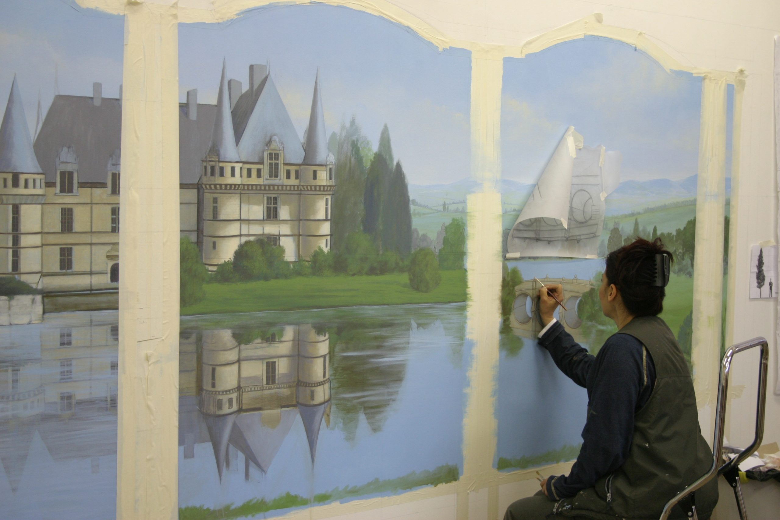 Trompe Loeil Mural Chateau France | DKT Artworks