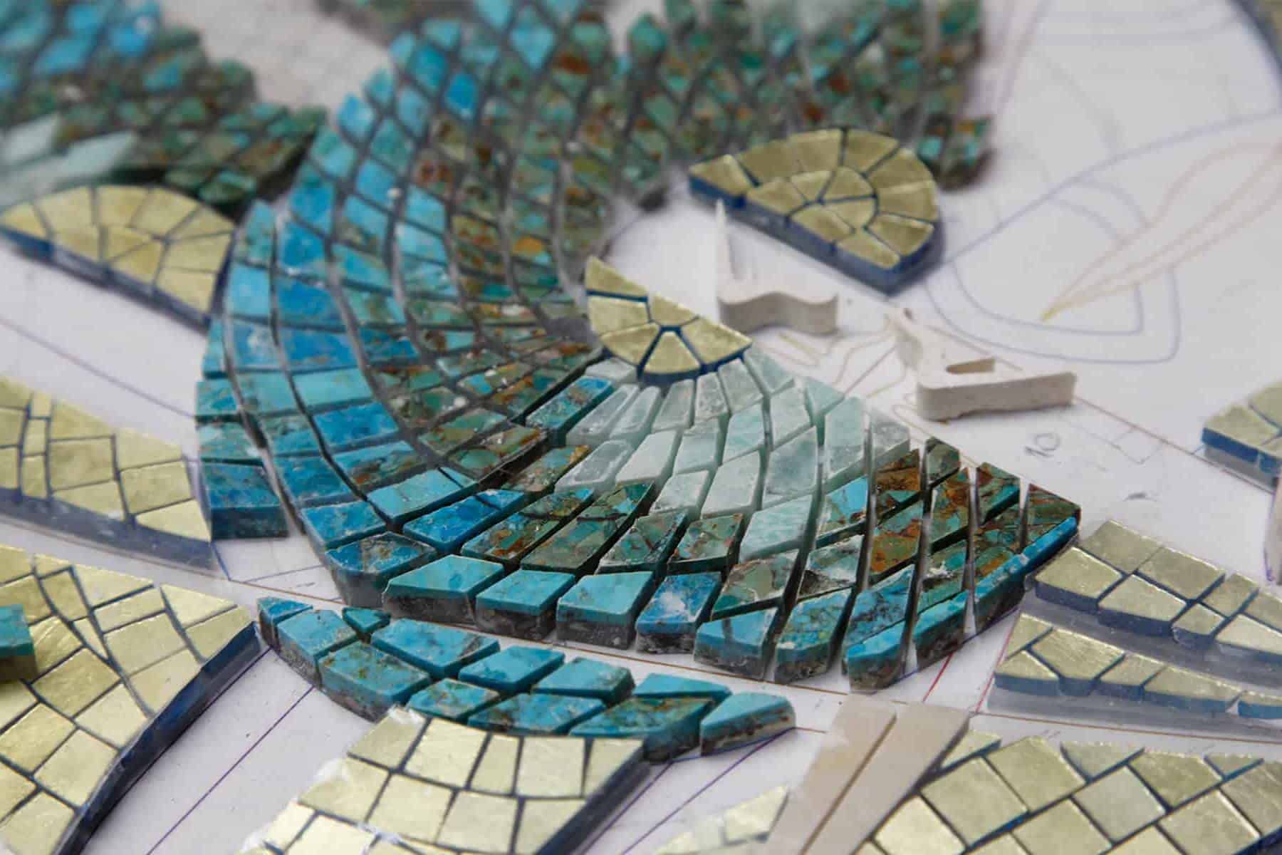 Hand-cut mosaic tiles